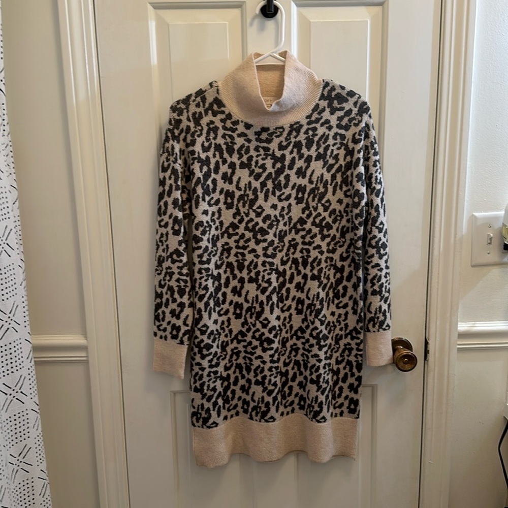 Leopard Print Sweater Dress